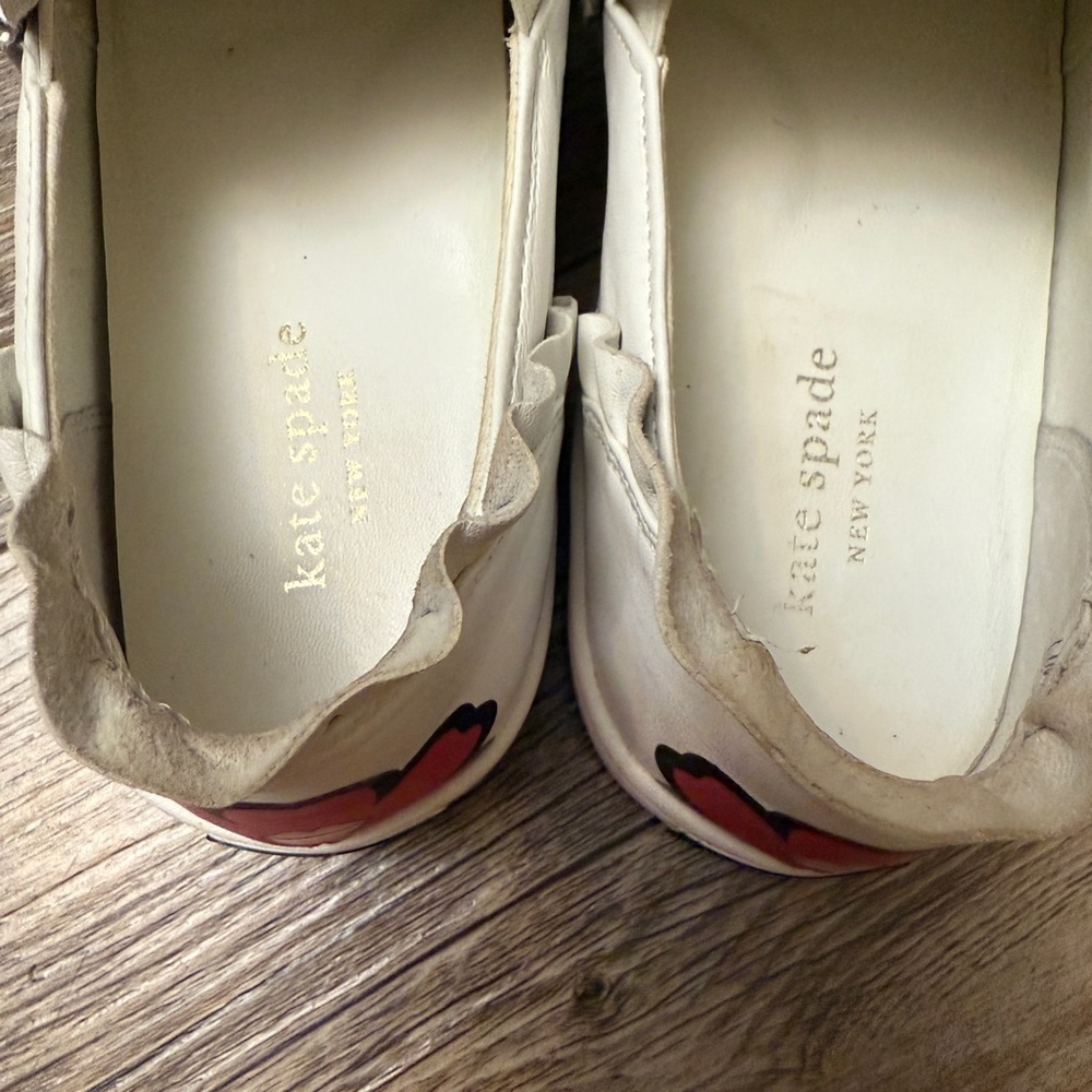Kate Spade NY Flower Ruffled Leather Lima Sneakers size 7.5 - Picture 6 of 6